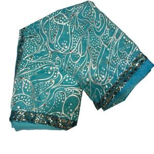 Women's Sky Blue & White Sari / Saree